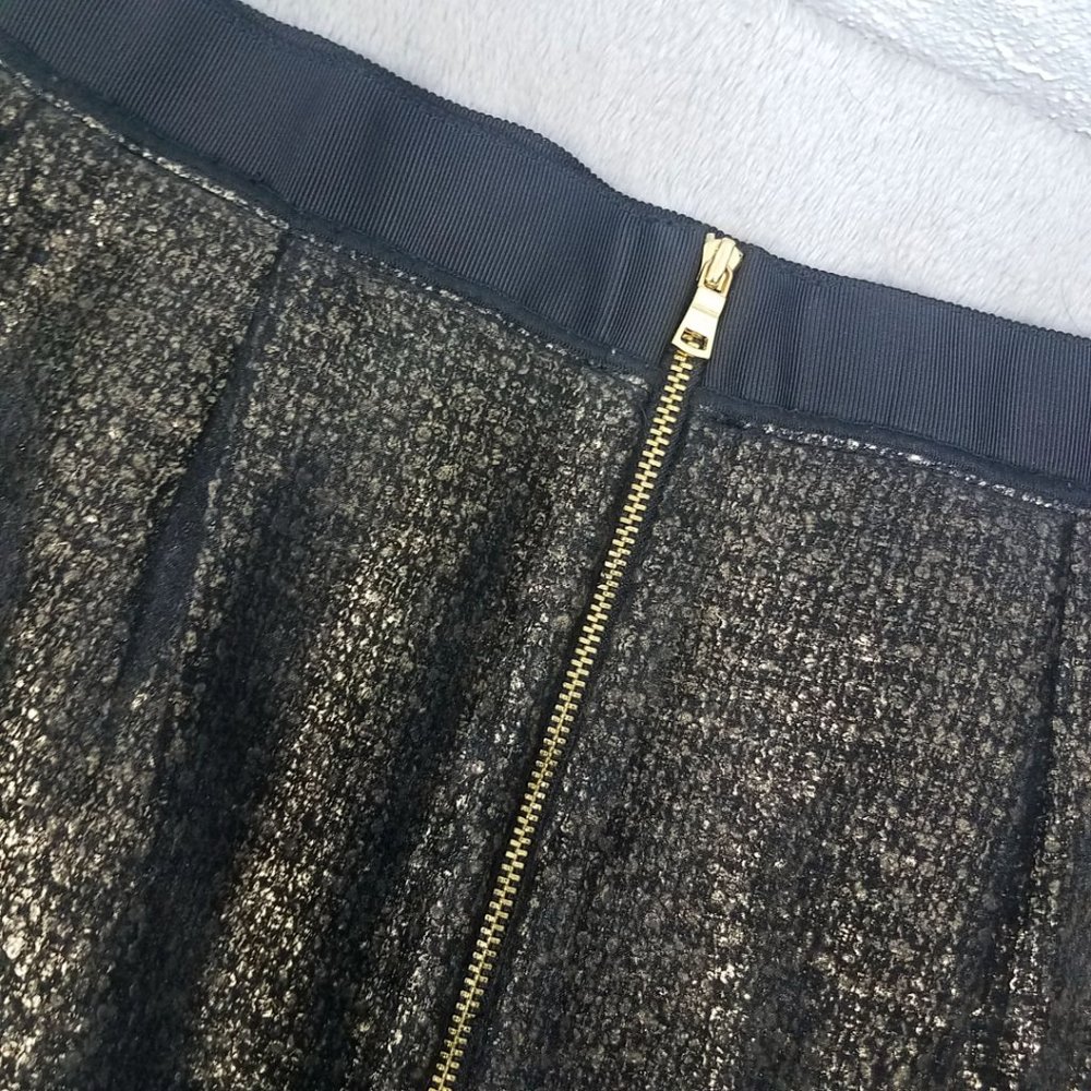 LOFT Womens Gold Black Lace Lined Wool Blend Skirt - Picture 10 of 14